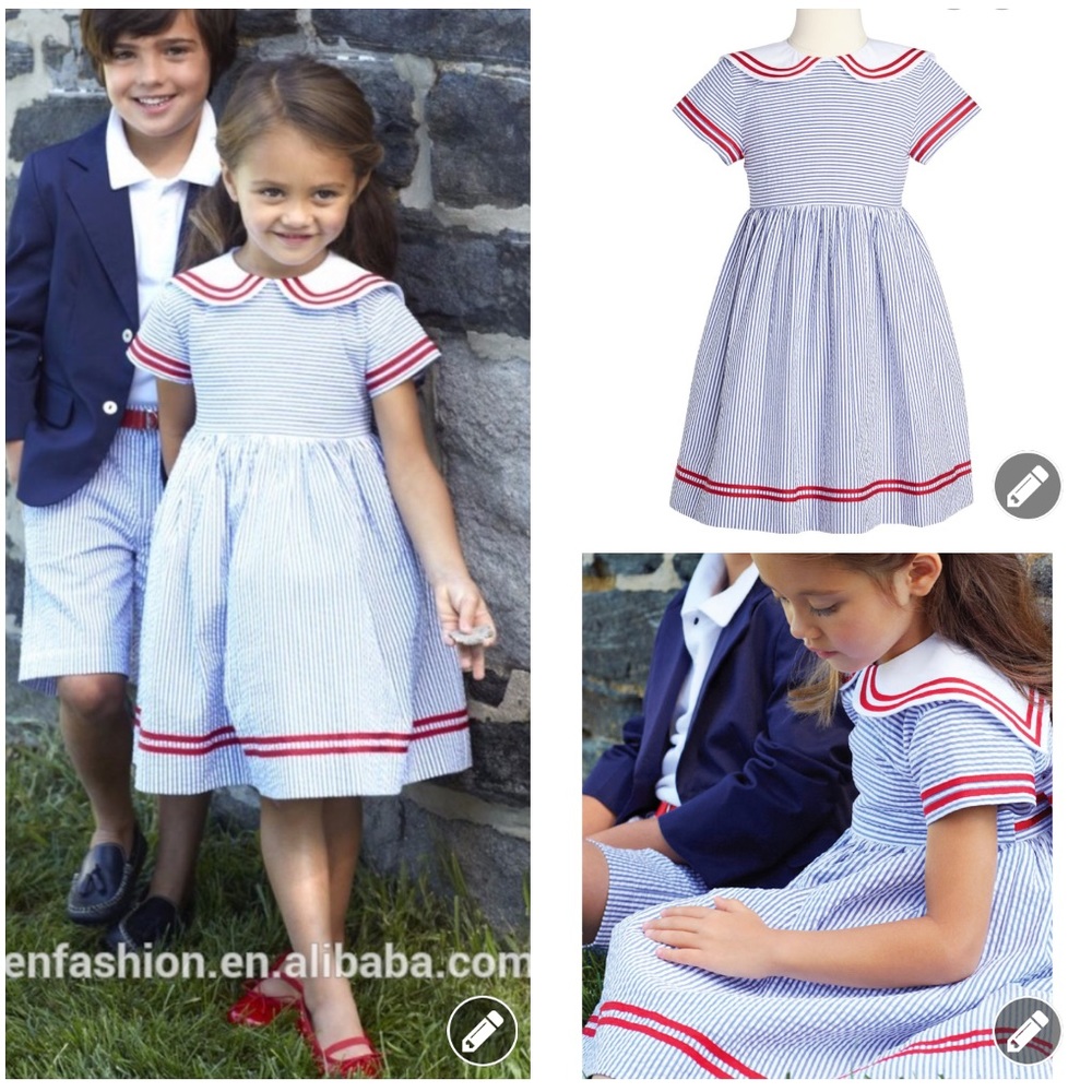 Oscar de la Renta girls size 8Y striped dress